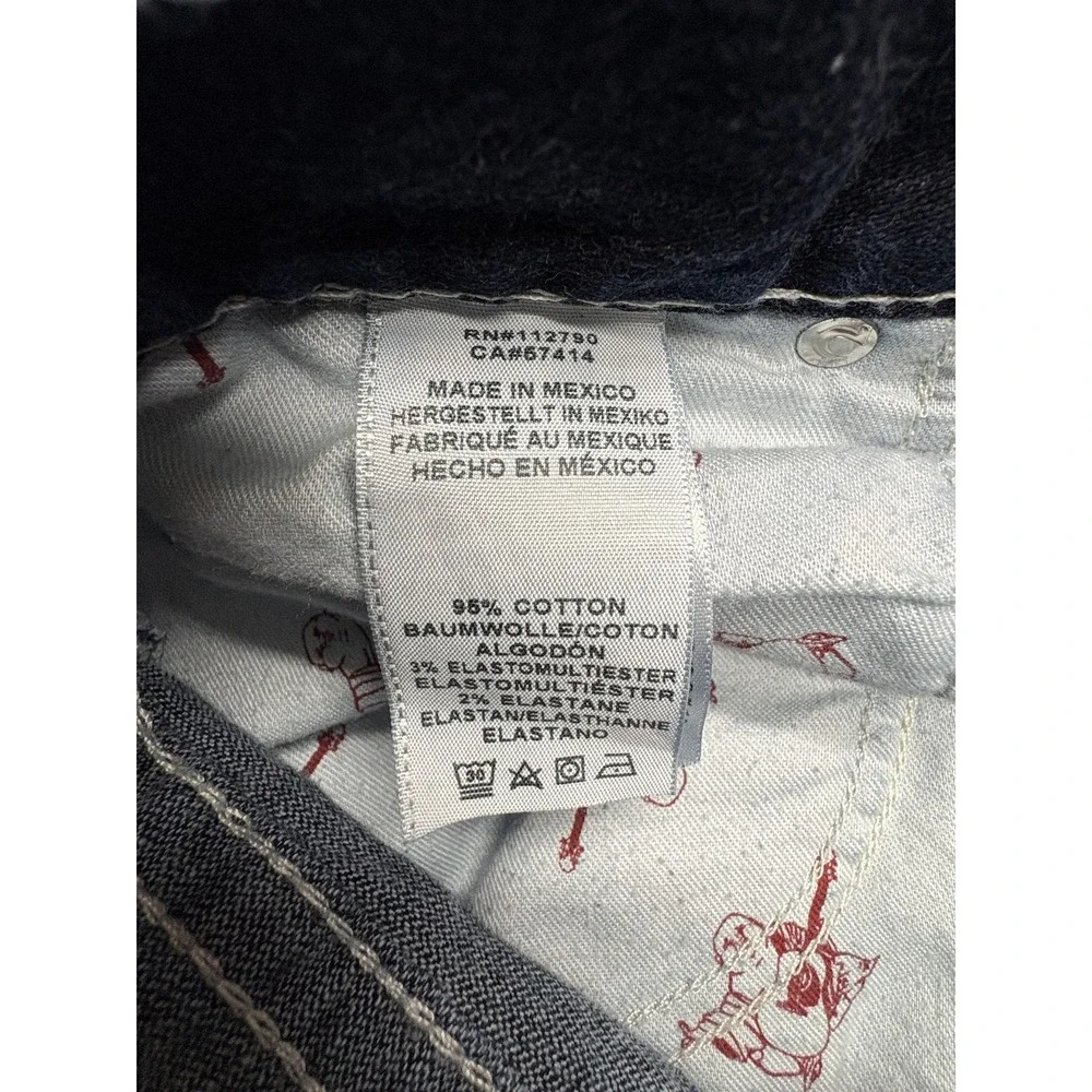 True Religion Jeans Mens Measured 37x33 Blue Slim‎ No Flap SN 2S Body Rinse